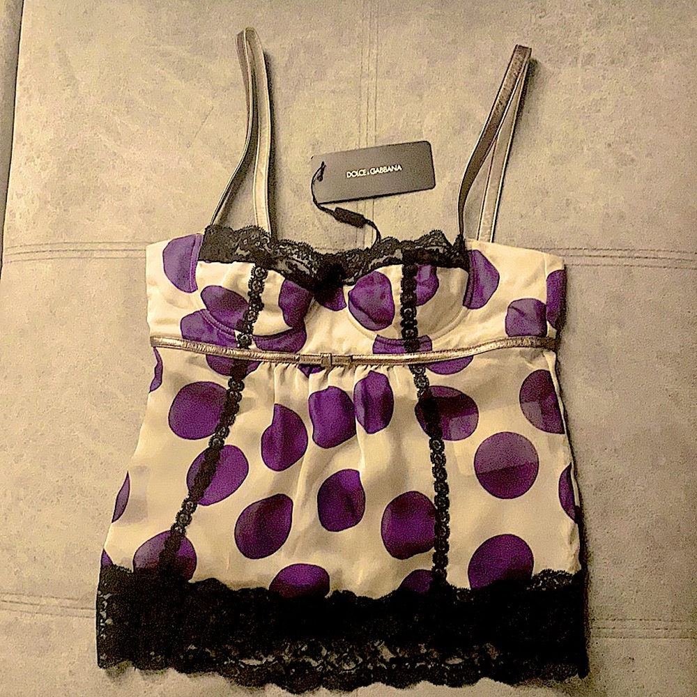 Dolce & Gabbana Silk & leather bustier top